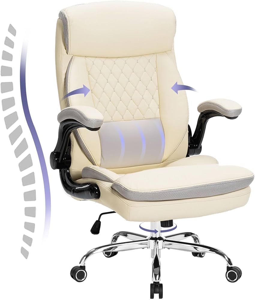 エルゴノミックオフィスチェア クリーム色・グレー Amazon.co.jp: HForesty折りたたみ式 人間工学 オフィスチェア